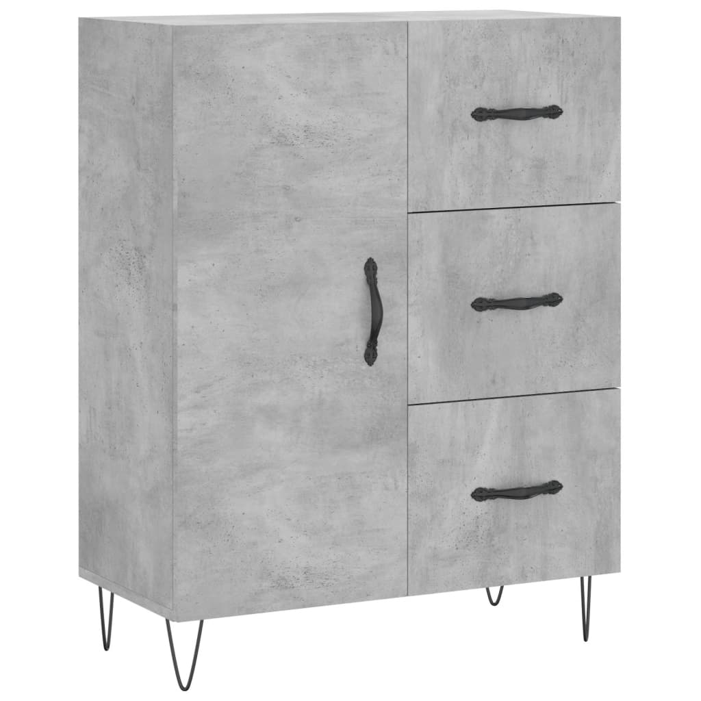 Credenza Grigio Cemento 69,5x34x180 cm in Legno Multistrato - homemem39