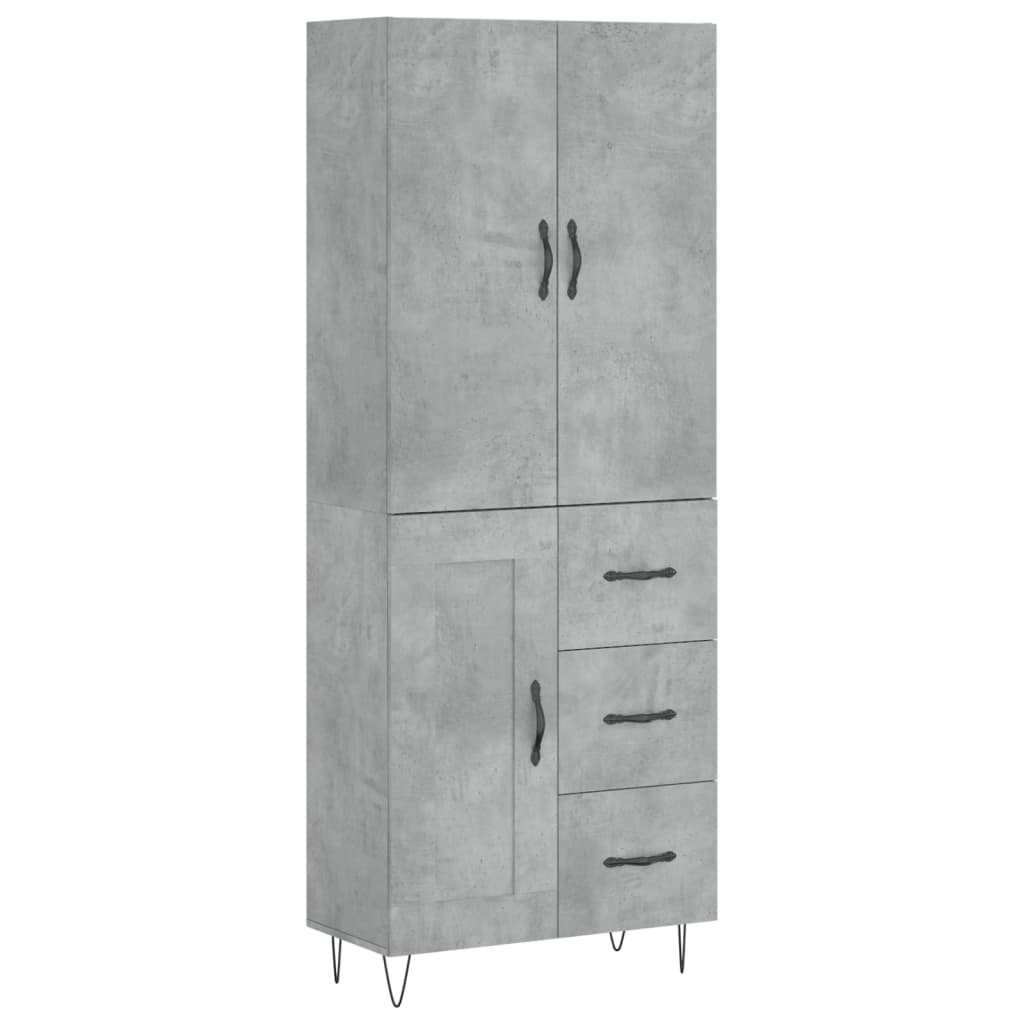 Credenza Grigio Cemento 69,5x34x180 cm in Legno Multistrato - homemem39