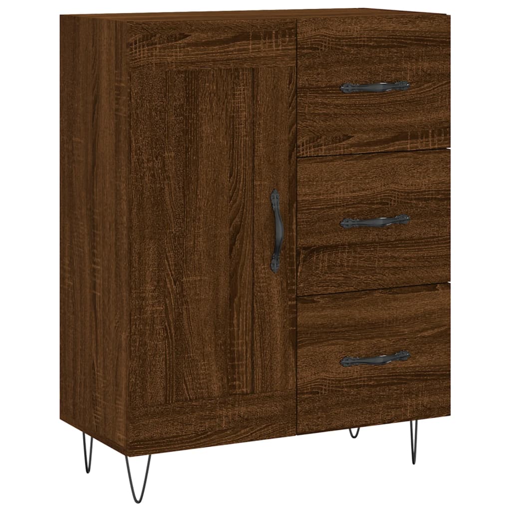 Credenza Rovere Marrone 69,5x34x180 cm in Legno Multistrato - homemem39