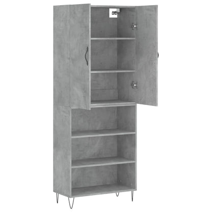 Credenza Grigio Cemento 69,5x34x180 cm in Legno Multistrato - homemem39