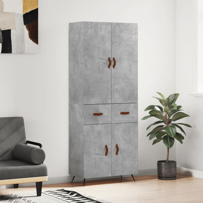 Credenza Grigio Cemento 69,5x34x180 cm in Legno Multistrato - homemem39