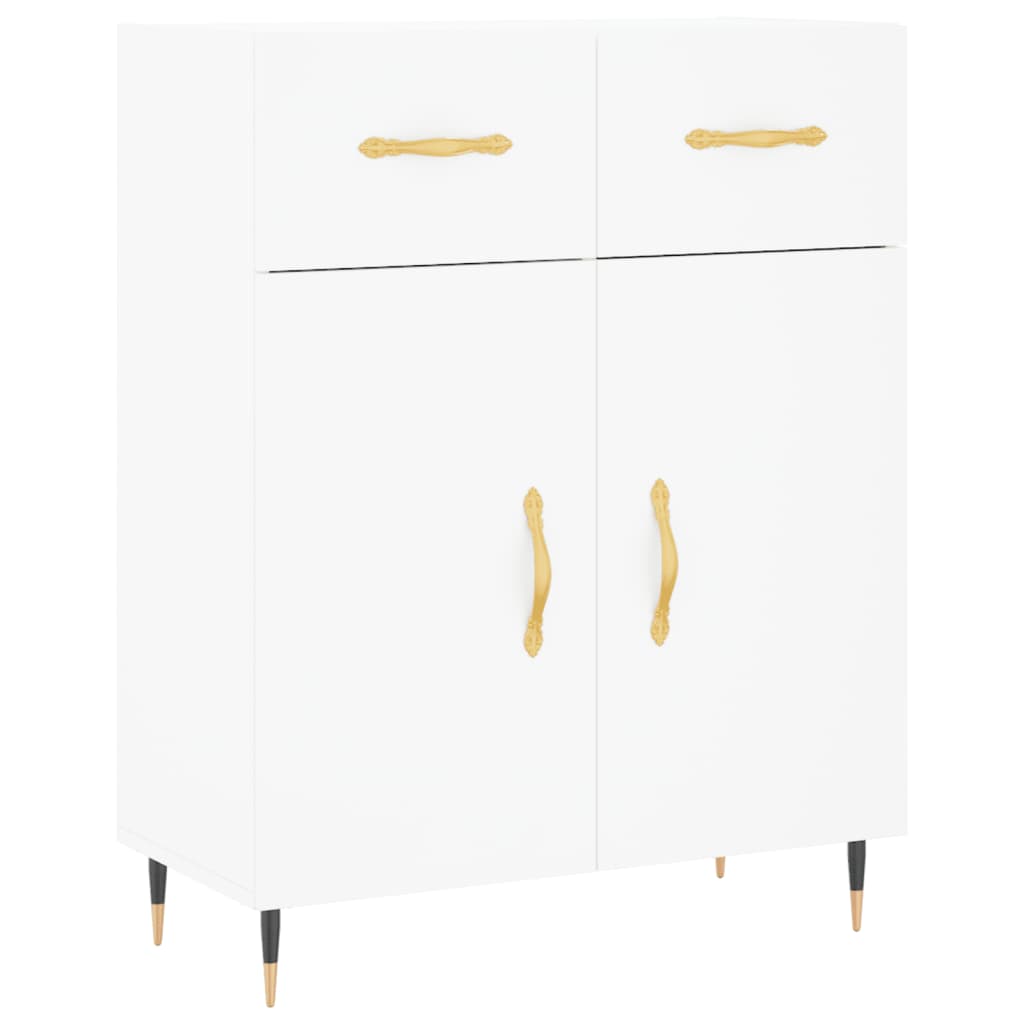 Credenza Bianca 69,5x34x180 cm in Legno Multistrato - homemem39