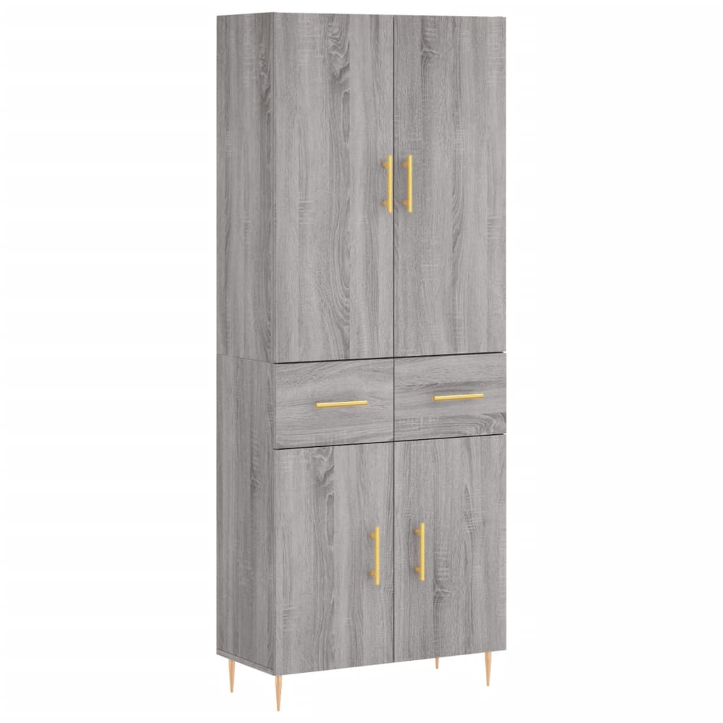 Credenza Grigio Sonoma 69,5x34x180 cm in Legno Multistrato - homemem39