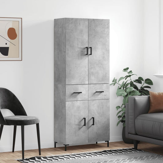 Credenza Grigio Cemento 69,5x34x180 cm in Legno Multistrato - homemem39