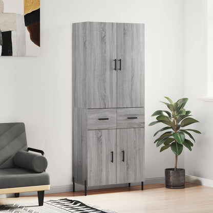 Credenza Grigio Sonoma 69,5x34x180 cm in Legno Multistrato - homemem39