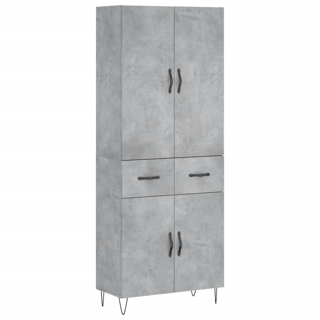 Credenza Grigio Cemento 69,5x34x180 cm in Legno Multistrato - homemem39