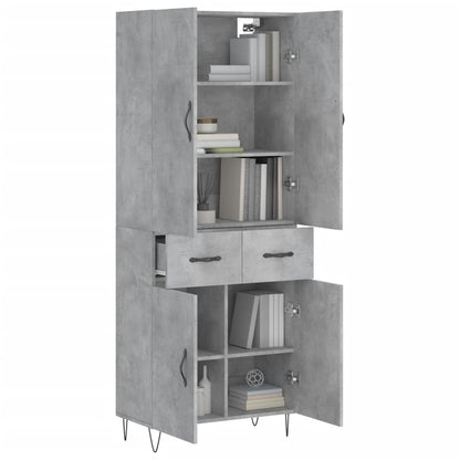 Credenza Grigio Cemento 69,5x34x180 cm in Legno Multistrato - homemem39