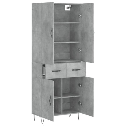 Credenza Grigio Cemento 69,5x34x180 cm in Legno Multistrato - homemem39