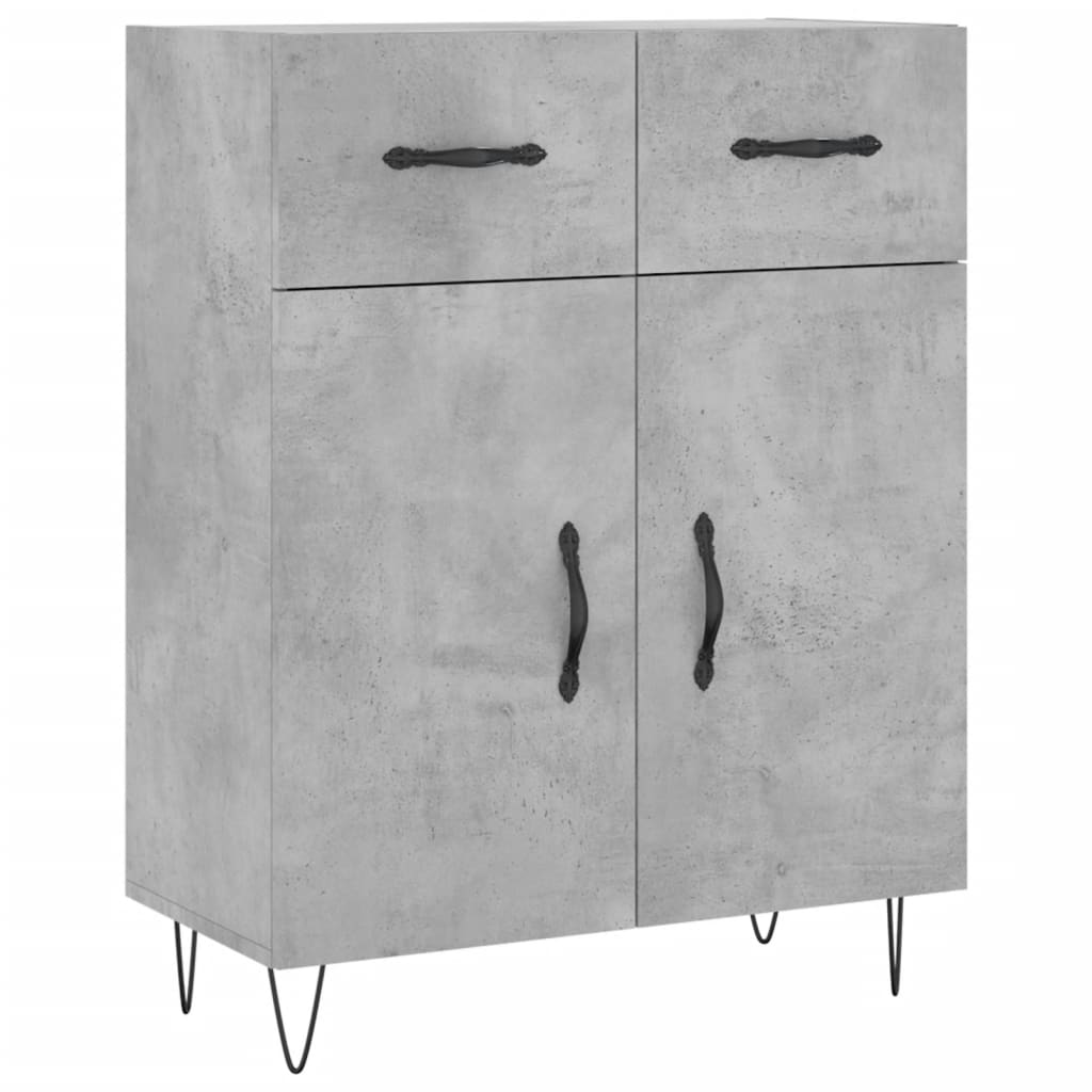 Credenza Grigio Cemento 69,5x34x180 cm in Legno Multistrato - homemem39