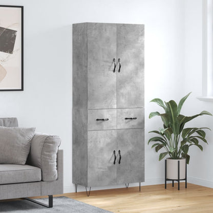 Credenza Grigio Cemento 69,5x34x180 cm in Legno Multistrato - homemem39