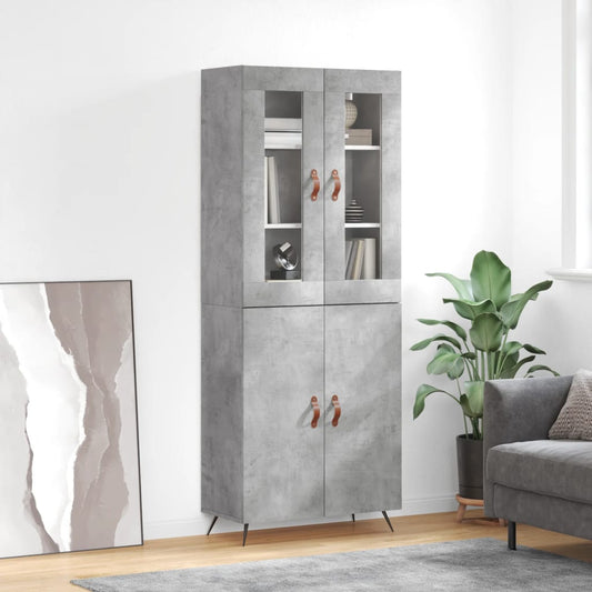 Credenza Grigio Cemento 69,5x34x180 cm in Legno Multistrato - homemem39