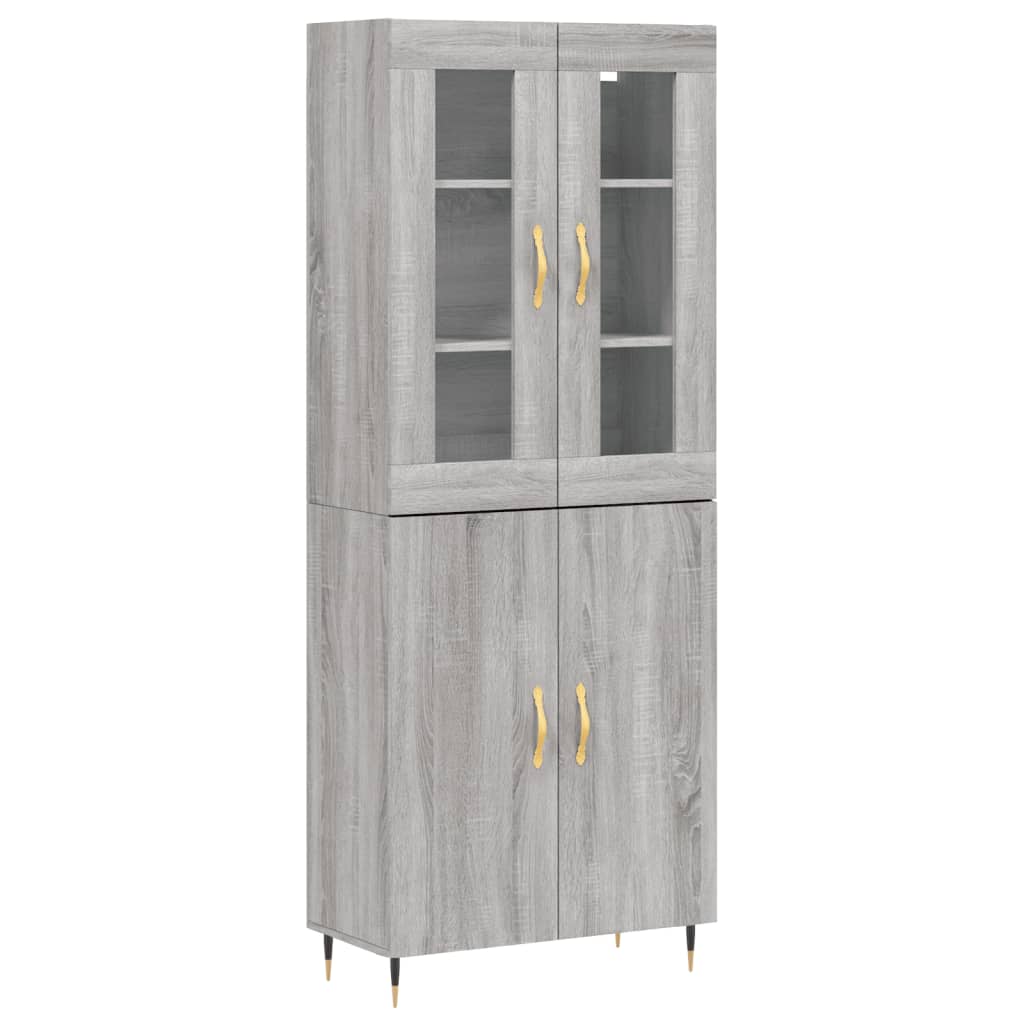 Credenza Grigio Sonoma 69,5x34x180 cm in Legno Multistrato - homemem39