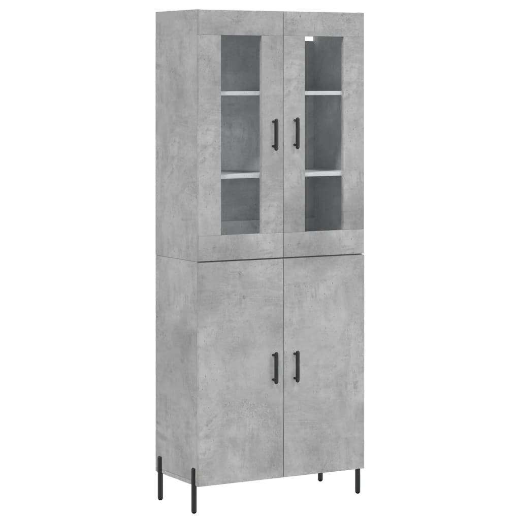 Credenza Grigio Cemento 69,5x34x180 cm in Legno Multistrato - homemem39