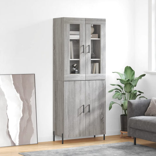 Credenza Grigio Sonoma 69,5x34x180 cm in Legno Multistrato - homemem39