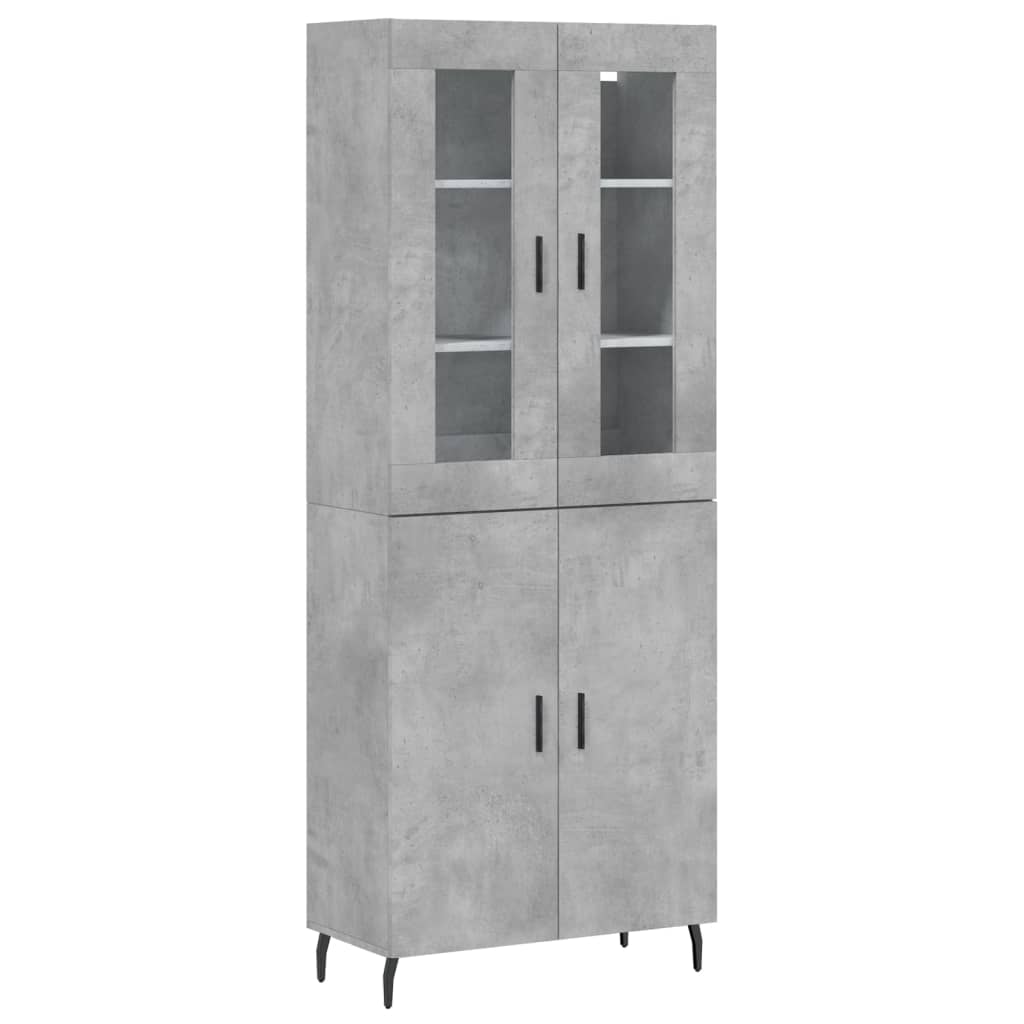 Credenza Grigio Cemento 69,5x34x180 cm in Legno Multistrato - homemem39