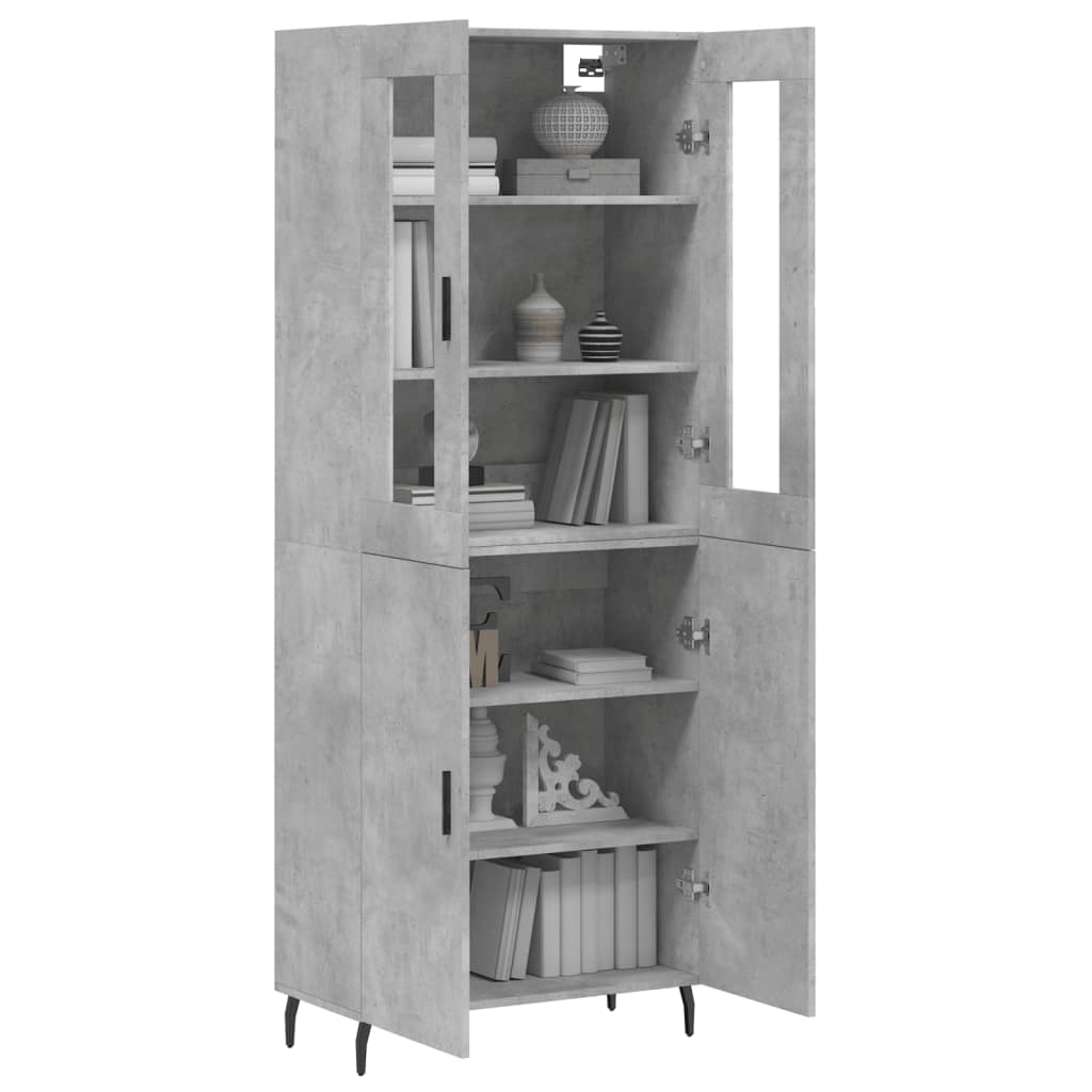 Credenza Grigio Cemento 69,5x34x180 cm in Legno Multistrato - homemem39