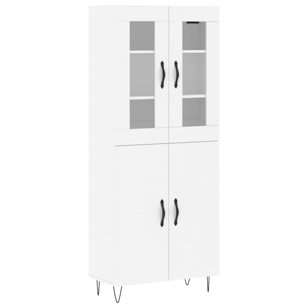 Credenza Bianca 69,5x34x180 cm in Legno Multistrato - homemem39