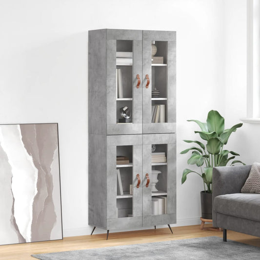 Credenza Grigio Cemento 69,5x34x180 cm in Legno Multistrato - homemem39