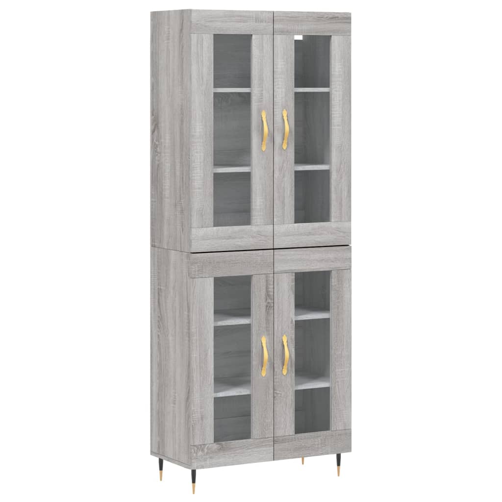 Credenza Grigio Sonoma 69,5x34x180 cm in Legno Multistrato - homemem39