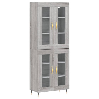 Credenza Grigio Sonoma 69,5x34x180 cm in Legno Multistrato - homemem39