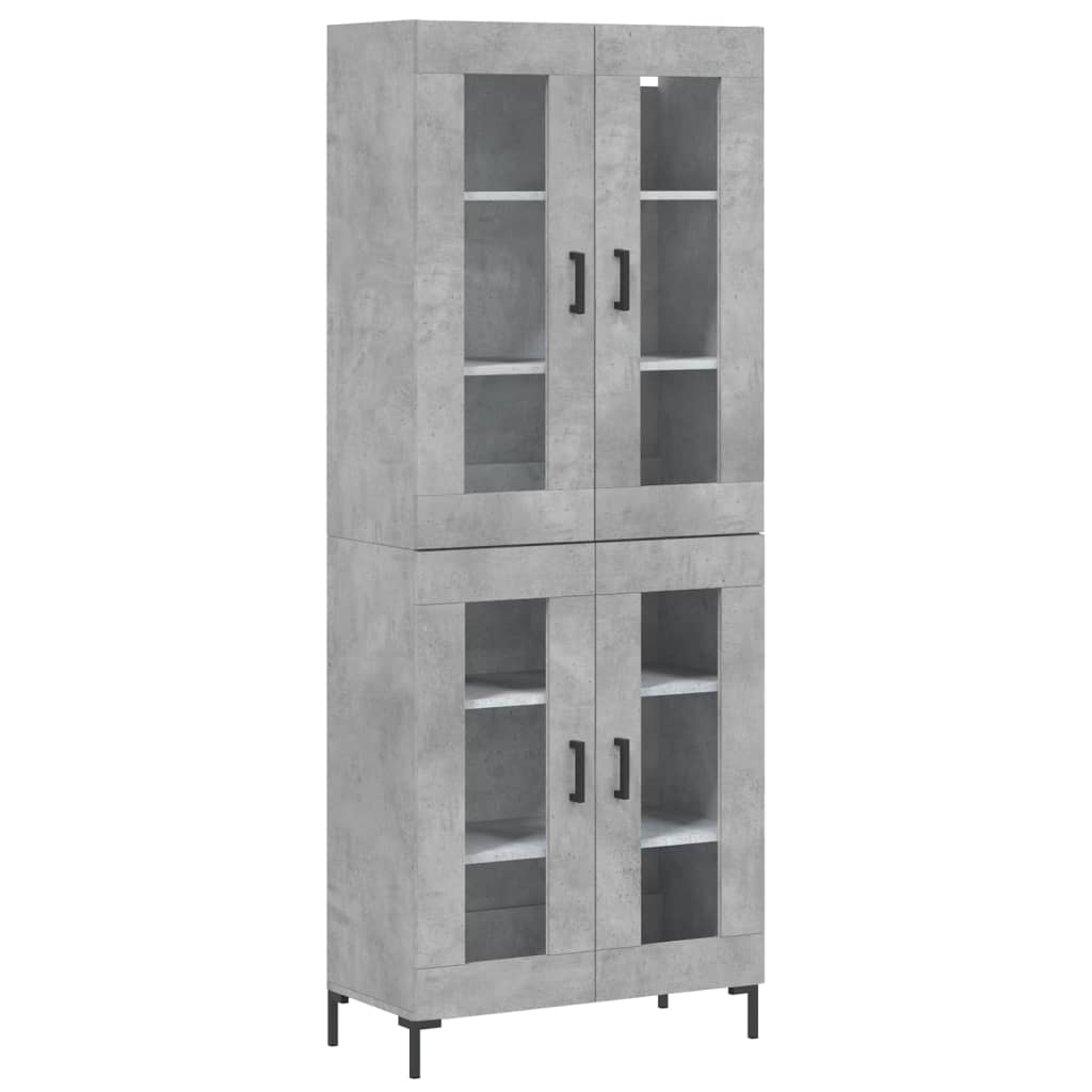 Credenza Grigio Cemento 69,5x34x180 cm in Legno Multistrato - homemem39