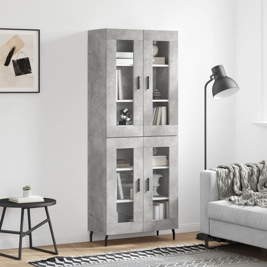 Credenza Grigio Cemento 69,5x34x180 cm in Legno Multistrato - homemem39