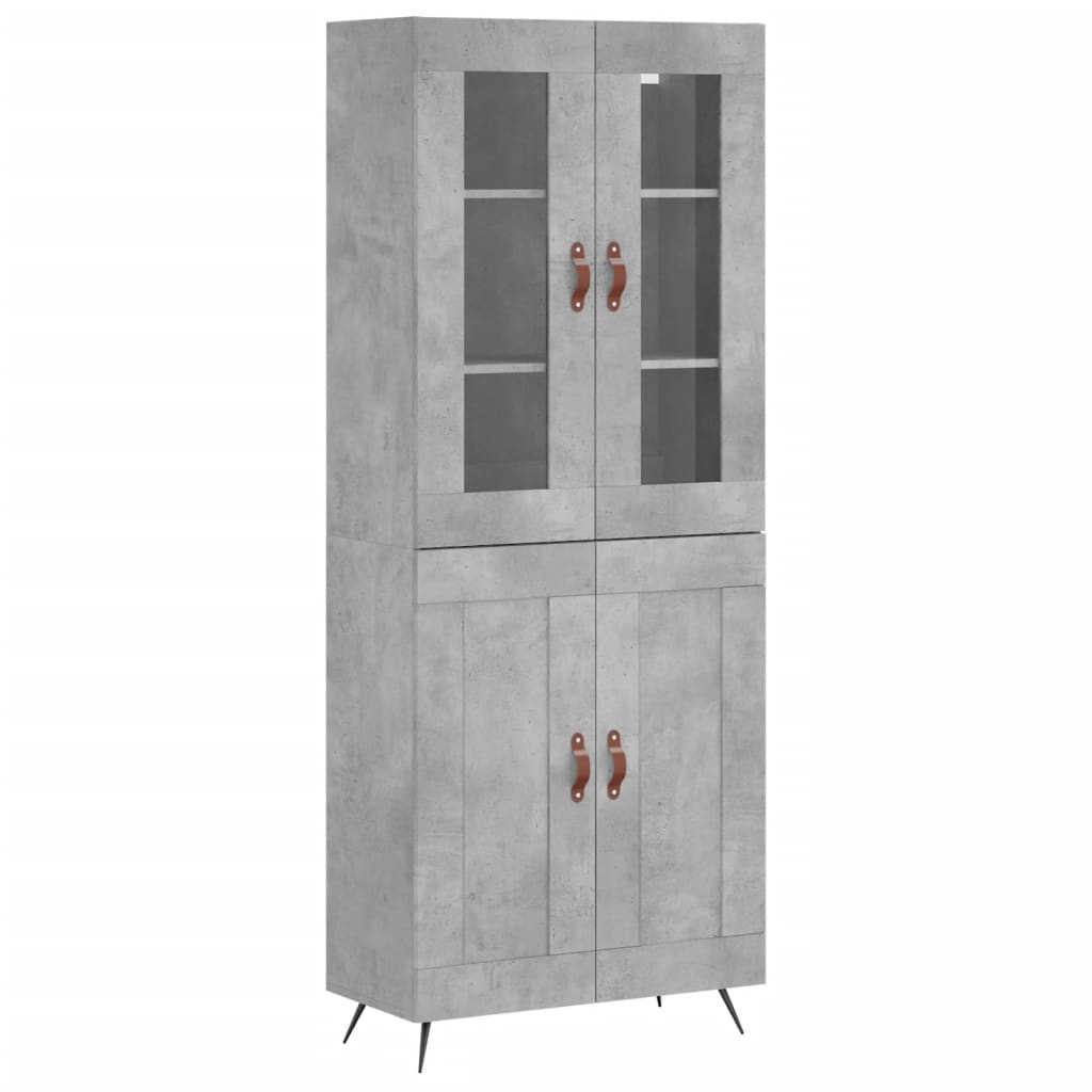 Credenza Grigio Cemento 69,5x34x180 cm in Legno Multistrato - homemem39