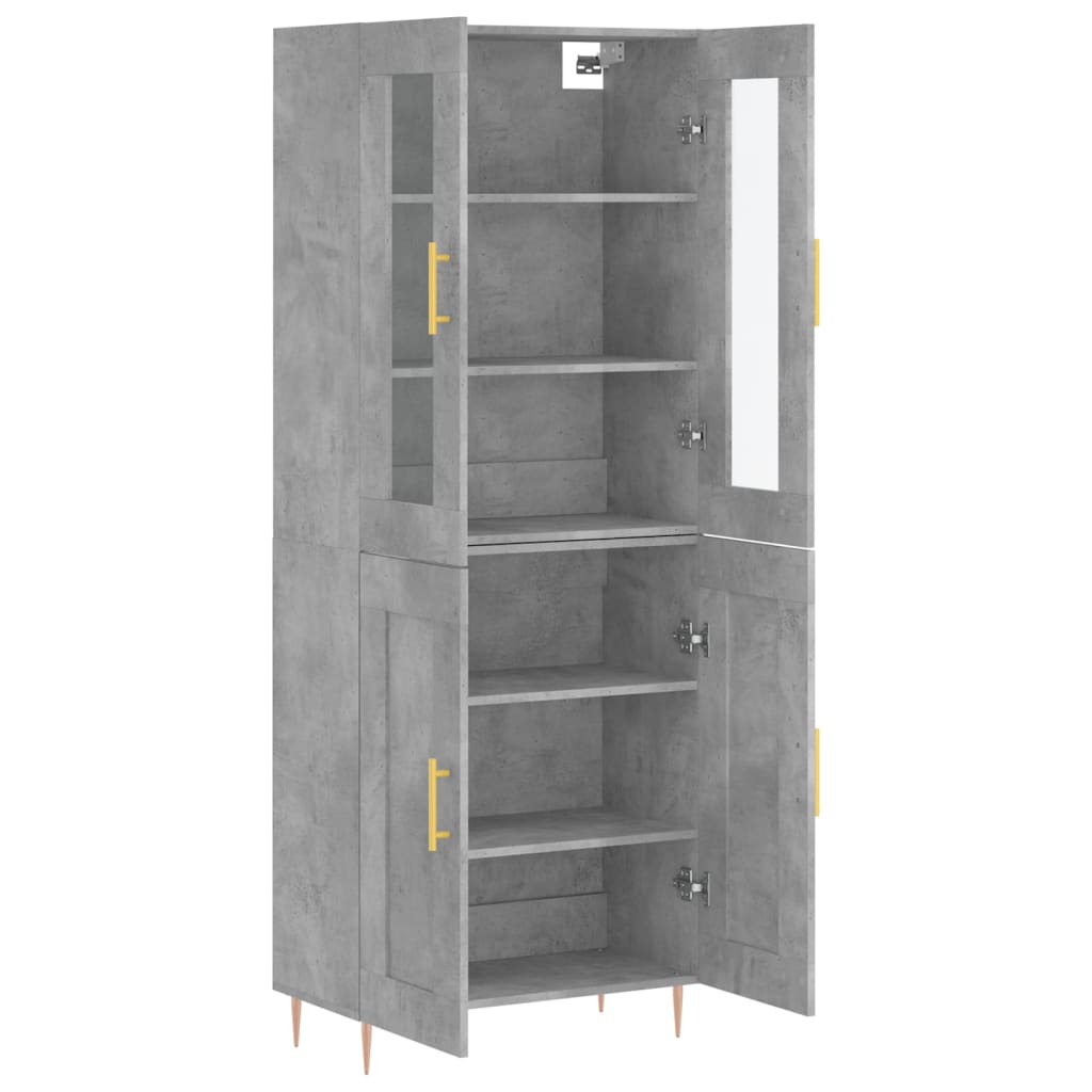 Credenza Grigio Cemento 69,5x34x180 cm in Legno Multistrato - homemem39