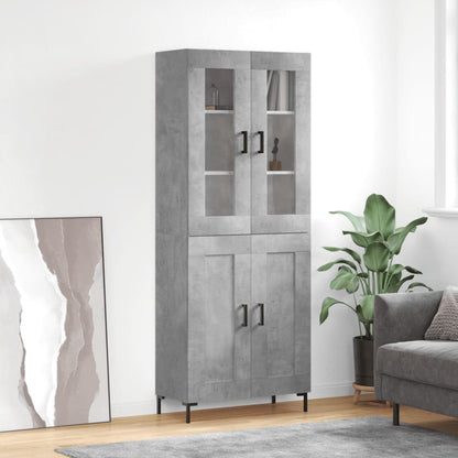 Credenza Grigio Cemento 69,5x34x180 cm in Legno Multistrato - homemem39