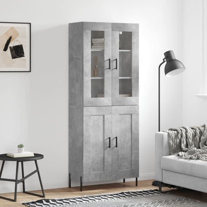 Credenza Grigio Cemento 69,5x34x180 cm in Legno Multistrato - homemem39