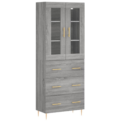 Credenza Grigio Sonoma 69,5x34x180 cm in Legno Multistrato - homemem39