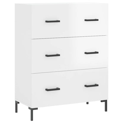 Credenza Bianco Lucido 69,5x34x180 cm in Legno Multistrato - homemem39