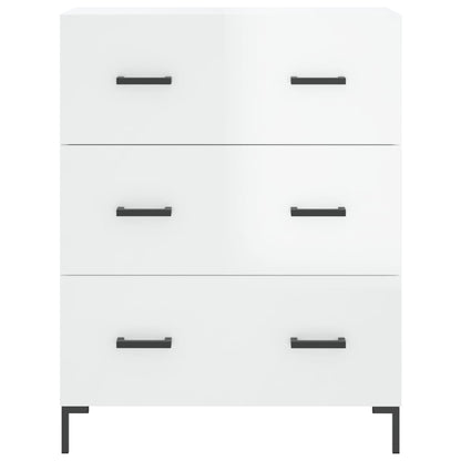 Credenza Bianco Lucido 69,5x34x180 cm in Legno Multistrato - homemem39