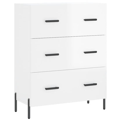 Credenza Bianco Lucido 69,5x34x180 cm in Legno Multistrato - homemem39