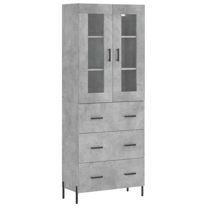 Credenza Grigio Cemento 69,5x34x180 cm in Legno Multistrato - homemem39