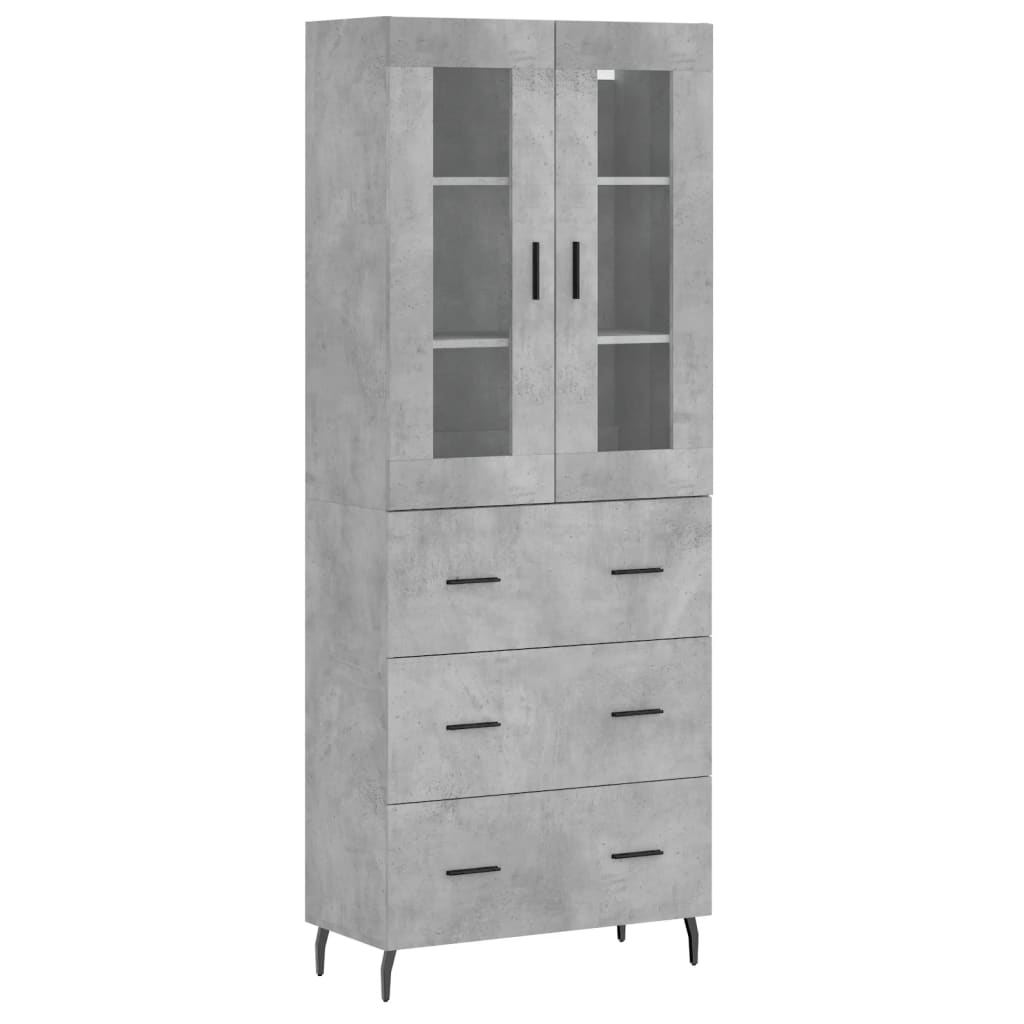 Credenza Grigio Cemento 69,5x34x180 cm in Legno Multistrato - homemem39