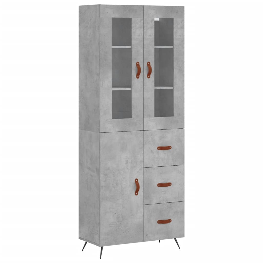 Credenza Grigio Cemento 69,5x34x180 cm in Legno Multistrato - homemem39