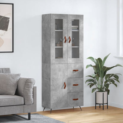 Credenza Grigio Cemento 69,5x34x180 cm in Legno Multistrato - homemem39