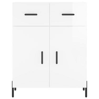 Credenza Bianco Lucido 69,5x34x180 cm in Legno Multistrato - homemem39