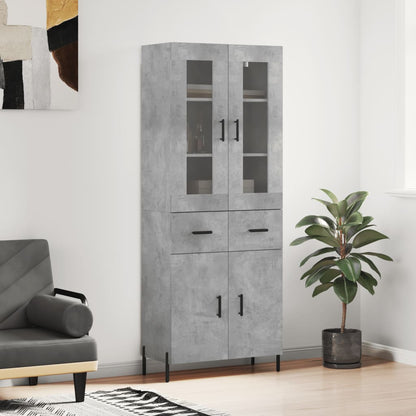 Credenza Grigio Cemento 69,5x34x180 cm in Legno Multistrato - homemem39