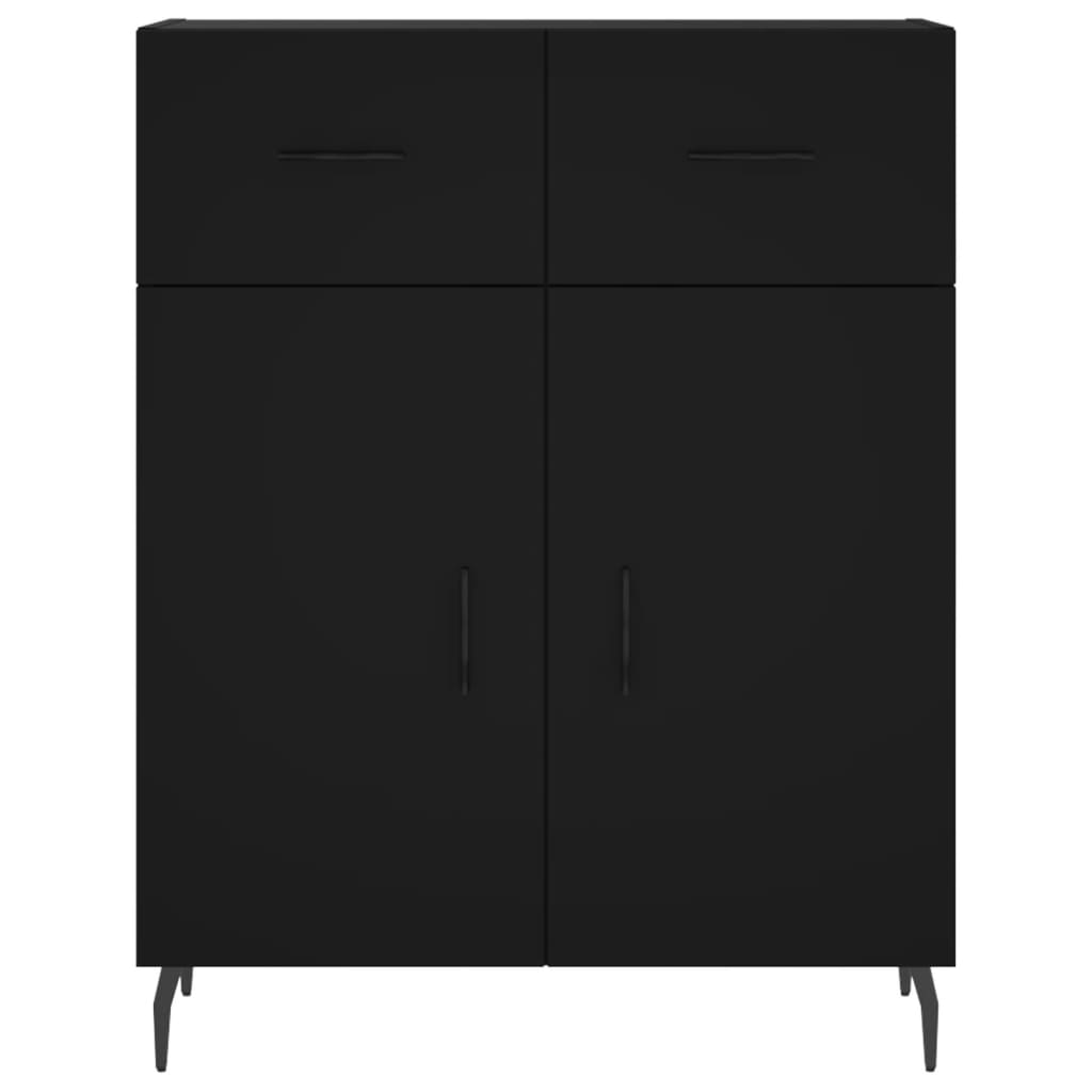 Credenza Nera 69,5x34x180 cm in Legno Multistrato - homemem39