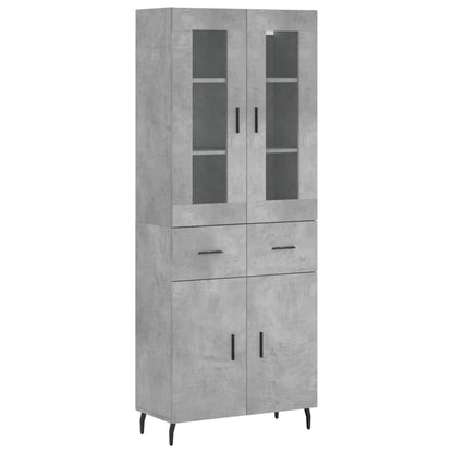 Credenza Grigio Cemento 69,5x34x180 cm in Legno Multistrato - homemem39