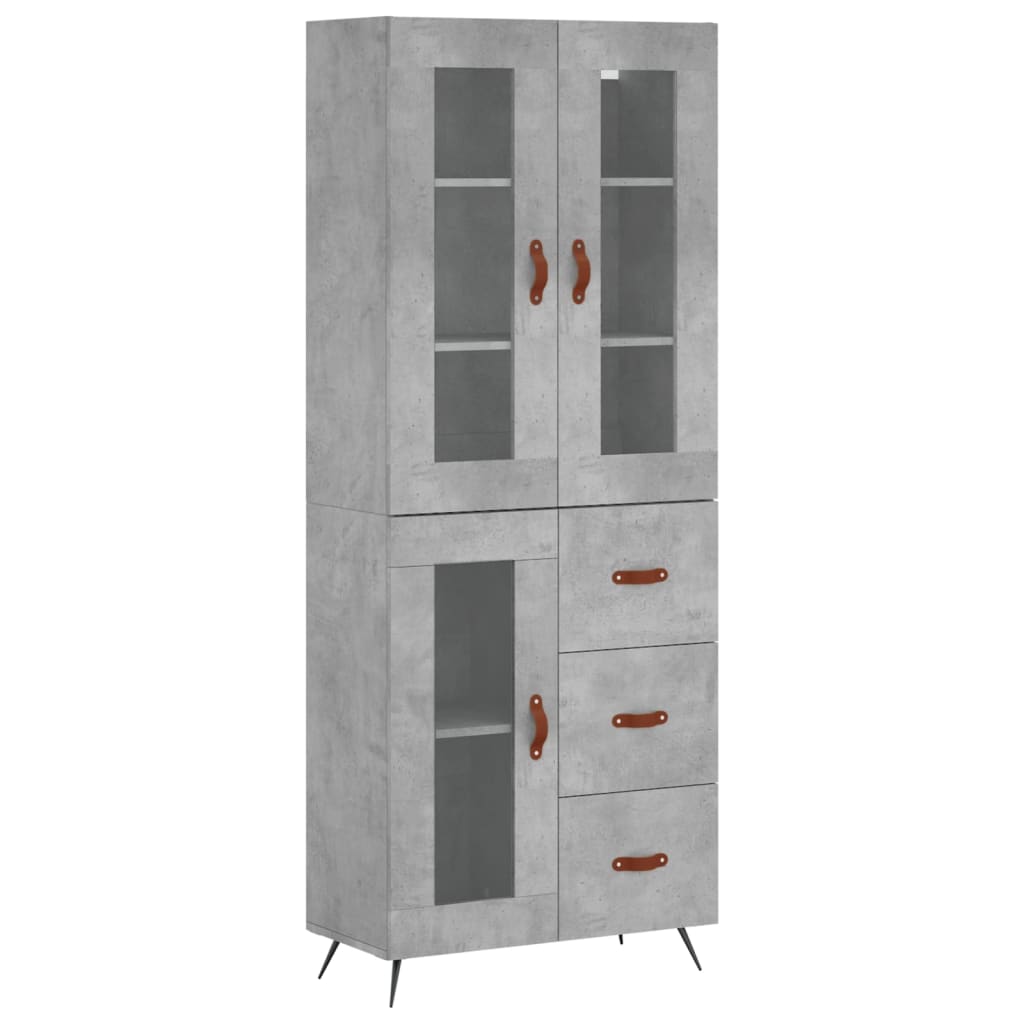 Credenza Grigio Cemento 69,5x34x180 cm in Legno Multistrato - homemem39