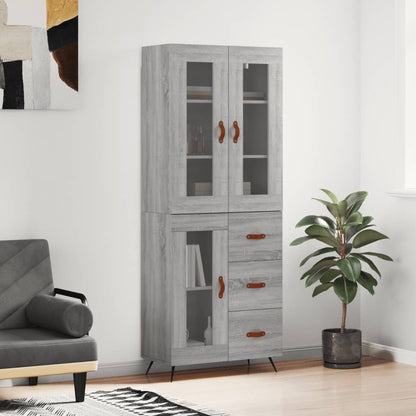 Credenza Grigio Sonoma 69,5x34x180 cm in Legno Multistrato - homemem39