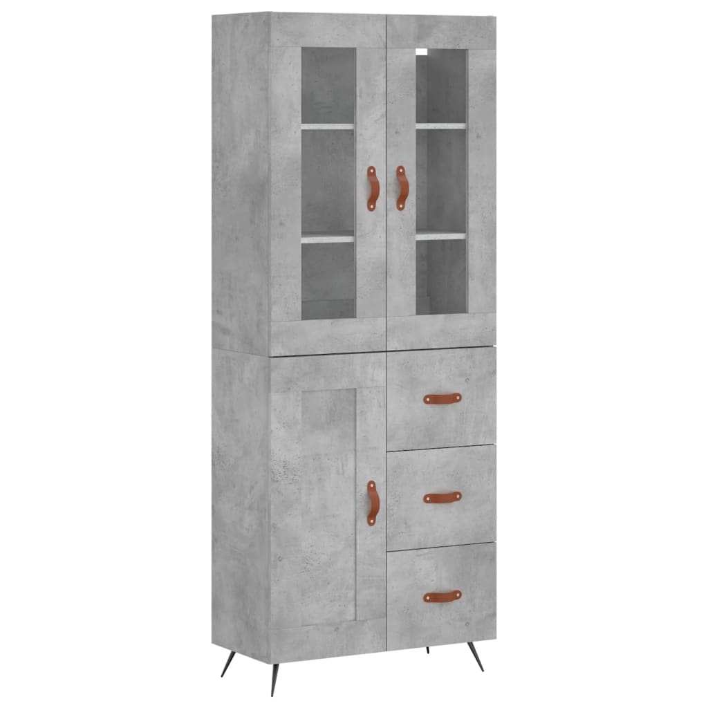 Credenza Grigio Cemento 69,5x34x180 cm in Legno Multistrato - homemem39