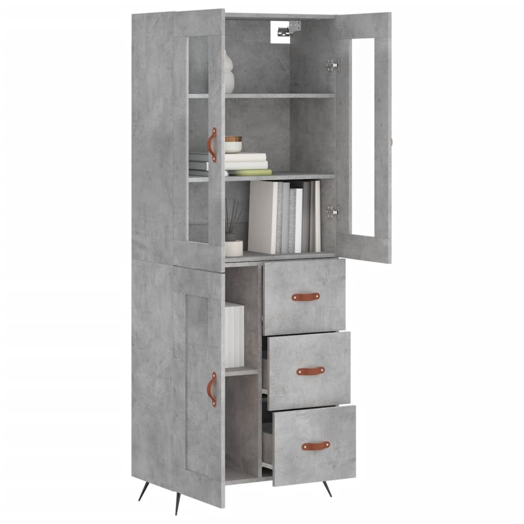 Credenza Grigio Cemento 69,5x34x180 cm in Legno Multistrato - homemem39