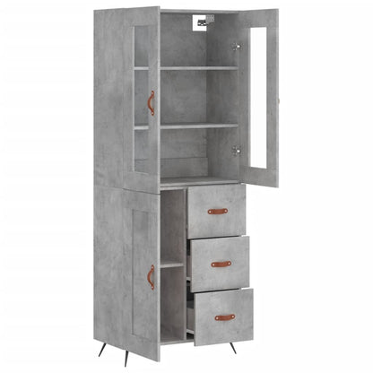 Credenza Grigio Cemento 69,5x34x180 cm in Legno Multistrato - homemem39