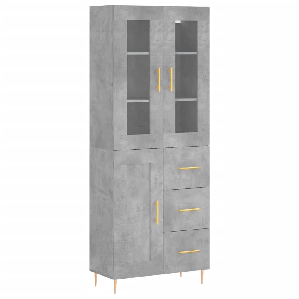 Credenza Grigio Cemento 69,5x34x180 cm in Legno Multistrato - homemem39