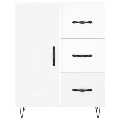 Credenza Bianco Lucido 69,5x34x180 cm in Legno Multistrato - homemem39