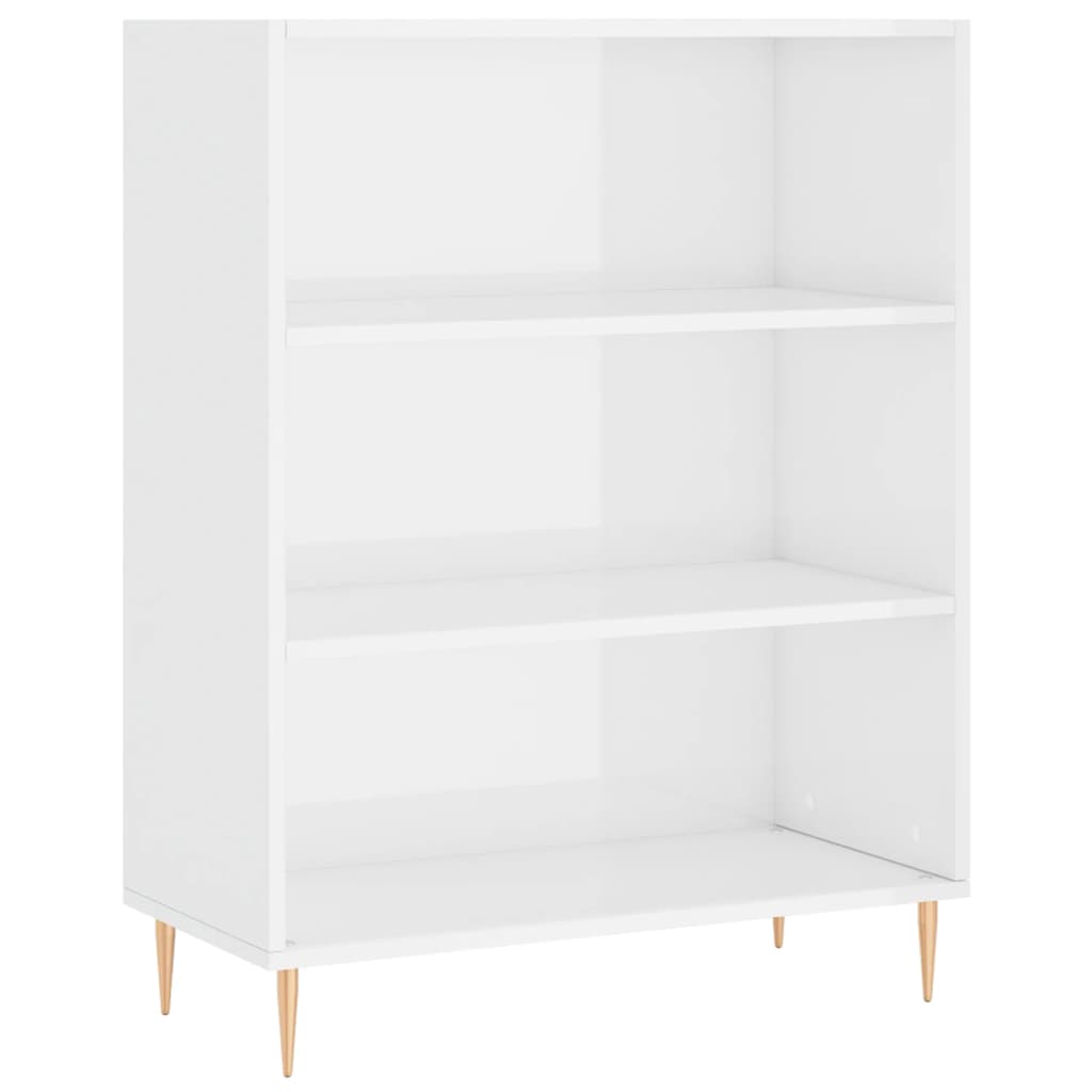 Credenza Bianco Lucido 69,5x34x180 cm in Legno Multistrato - homemem39